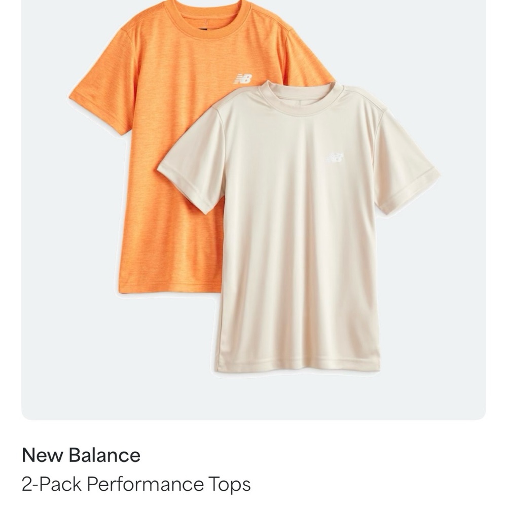 New Balance Kids' Short Sleeve Tees - Orange & Cream 2-Pack